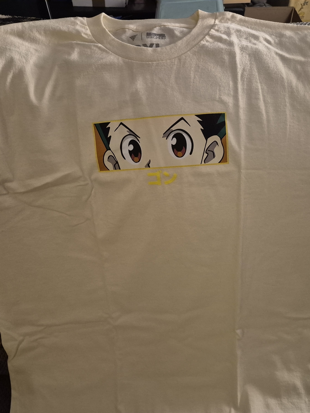 White Cotton Men's T-Shirt 2XL Crew Neck Short Sleeve Gon Hunter x Hunter